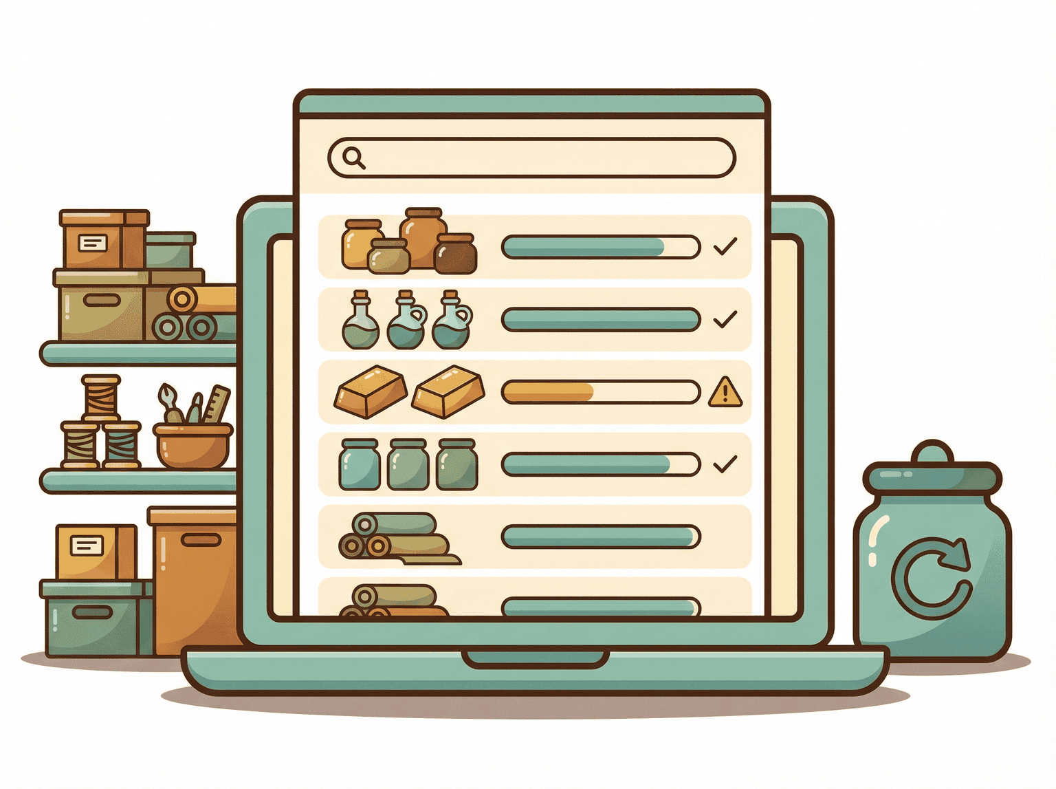 Material inventory tracking for jewelry makers